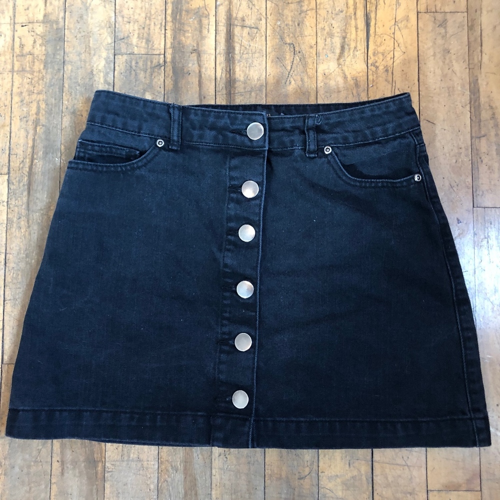 Black Button-Up Skirt